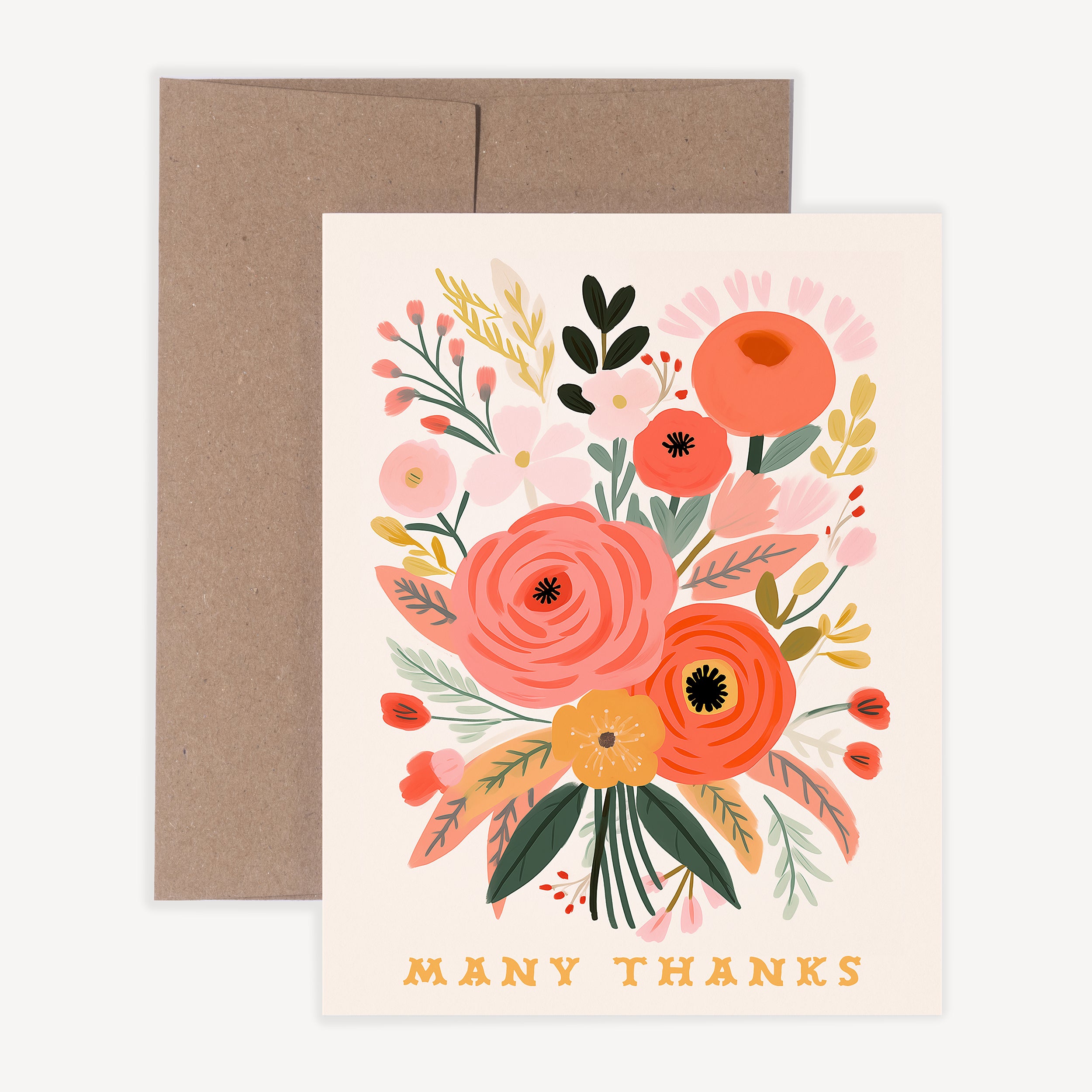 Floral Many Thanks Card