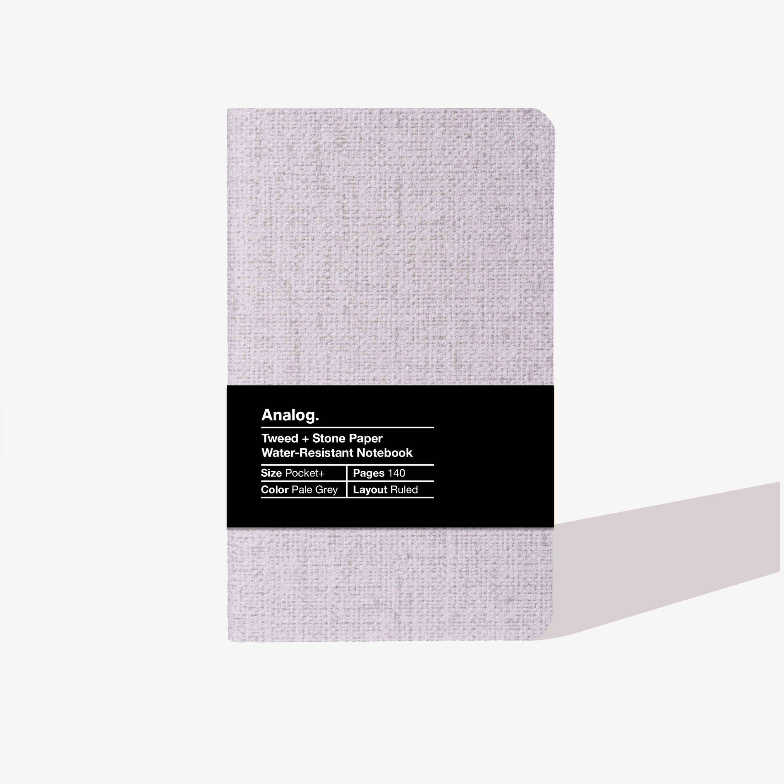 Tweed + Stone Paper Water-Resistant Notebook [Pale Grey]